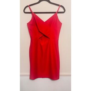 Charlotte Russe Red Mini Slip Dress Large Y2K Bodycon Going Out Dress